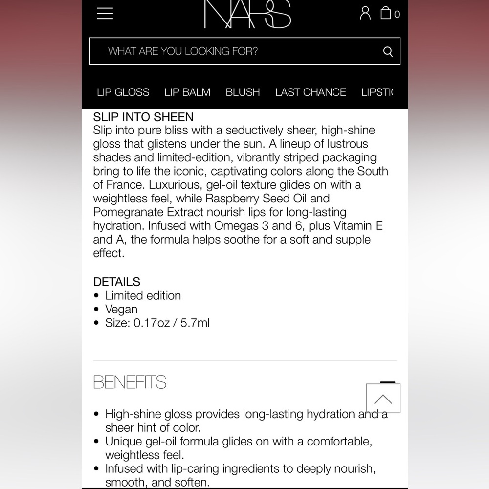NARS ‘LAGUNA’ HOT ESCAPE AFTERGLOW LIP OIL - Picture 10 of 10